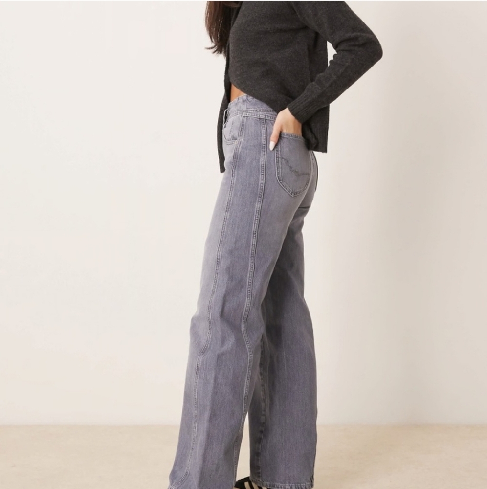 FREE PEOPLE Aster High Rise Straight Leg Jeans in Slate 28 NWT - Picture 3 of 9